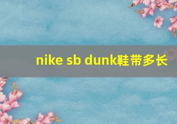 nike sb dunk鞋带多长